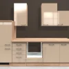 Flex-Well Exclusiv Kühlschränke|Küchenschränke<Küchenzeile Orlando 280 cm ohne E-Geräte Kaschmir Glanz