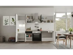 Online Flex-Well Exclusiv Küchenzeile Capri 270 cm Schwarz Matt-Endgrain Oak
