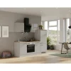 Sale Flex-Well Exclusiv Küchenzeile 1706-005 Lund 220 cm Lichtgrau glänzend-Rauchgrau