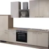 Flex-Well Exclusiv Kühlschränke|Einbauküchen<Küchenzeile Orlando 270 cm Kaschmir Glanz-Sonoma Eiche