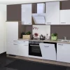 Flex-Well Exclusiv Kochfelder|Kühlschränke<Küchenzeile Valero 280 cm Hochglanz Weiß-Sonoma Eiche