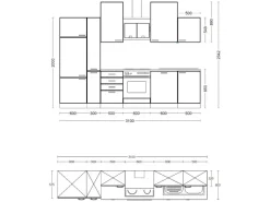 Online Flex-Well Exclusiv Küchenzeile Capri 310 cm Schwarz Matt-Endgrain Oak