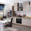 Flex-Well Exclusiv Küchenzeile Orlando 280 cm Kaschmir Glanz-Sonoma Eiche< Einbauküchen|Küchenschränke
