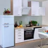 Flex-Well Exclusiv Küchenzeile Valero 220 cm Hochglanz Weiß-Sonoma Eiche< Einbauküchen