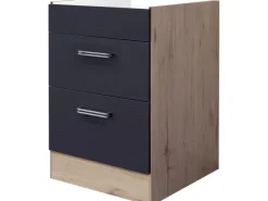 Flex-Well Exclusiv Kochstellenschrank Lara 60cm ohne Arbeitsplatte Anthra. -< Küchenschränke