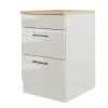 Flex-Well Exclusiv Kochstellenunterschrank Lund 60cm Lichtgrau glanz-Rauchgrau< Kochfelder|Küchenschränke