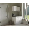 Flex-Well Exclusiv Miniküche Joelina 100 cm Weiß matt - Beton Grau< Miniküchen|Kochfelder