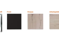 Flex-Well Exclusiv Einbauküchen<Musterpaket Küchenzeile Lara Anthrazit-San Remo Eiche NB