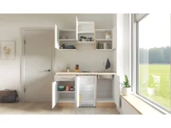 Flex-Well Exclusiv Singleküche Orlando 150 cm Kaschmir Glanz - Sonoma Eiche< Single-Küchen|Kühlschränke