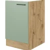 Flex-Well Exclusiv Küchenschränke<Spülenschrank SPU 50 Cara 50 cm Schilfgrün matt-Artisan Eiche