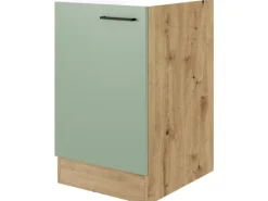 Flex-Well Exclusiv Küchenschränke<Spülenschrank SPU 50 Cara 50 cm Schilfgrün matt-Artisan Eiche