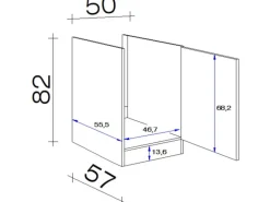 Flex-Well Exclusiv Küchenschränke<Spülenschrank SPU 50 Cara 50 cm Schilfgrün matt-Artisan Eiche