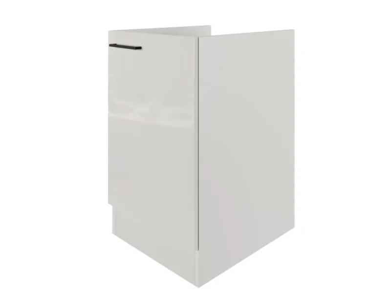 New Flex-Well Exclusiv Spülenschrank SPU 50 Lund 50cm Lichtgrau glänzend-Rauchgrau