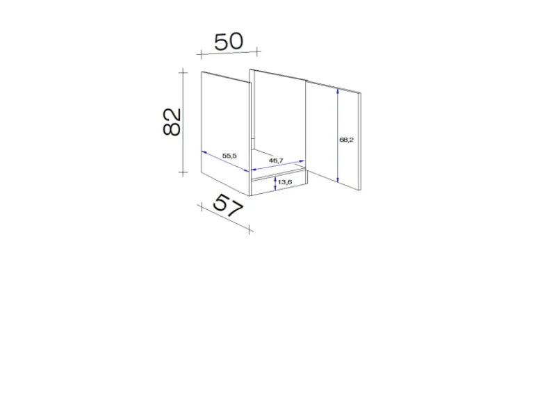 New Flex-Well Exclusiv Spülenschrank SPU 50 Lund 50cm Lichtgrau glänzend-Rauchgrau
