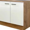 Flex-Well Exclusiv Küchenschränke<Spülenunterschrank Vintea 100 cm Magnolie matt - Lancelot Oak