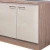 Outlet Flex-Well Exclusiv Spülenunterschrank Orlando 100 cm Kaschmir Glanz-Sonoma Eiche