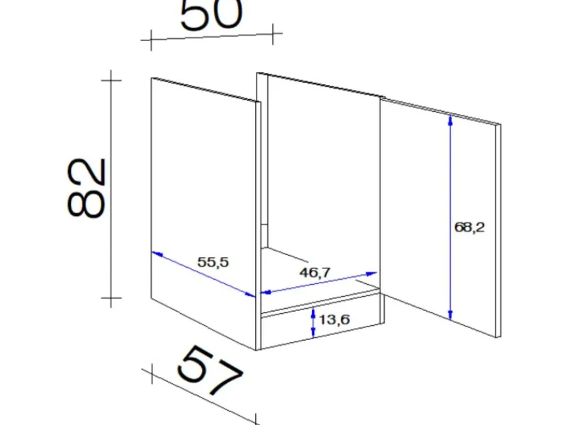 Flex-Well Exclusiv Spülenunterschrank Valero 50cm Hochglanz Weiß-Sonoma Eiche< Pantryküchen|Einbauküchen