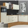 Clearance Flex-Well Exclusiv Winkelküche Vintea 280x170 cm Magnolia-Lancelot Oak