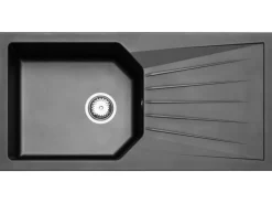 Flex-Well Exclusiv Winkelküchen<Winkelküche Lund 280 x 170 cm Lichtgrau glänzend-Rauchgrau