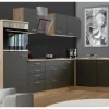 Outlet Flex-Well Exclusiv Winkelküche Morena 280x170 cm Basaltgrau Matt-San Remo Eiche