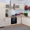 Flex-Well Exclusiv Winkelküche Orlando 280 cm Kaschmir Glanz-Sonoma Eiche< Winkelküchen|Kochfelder