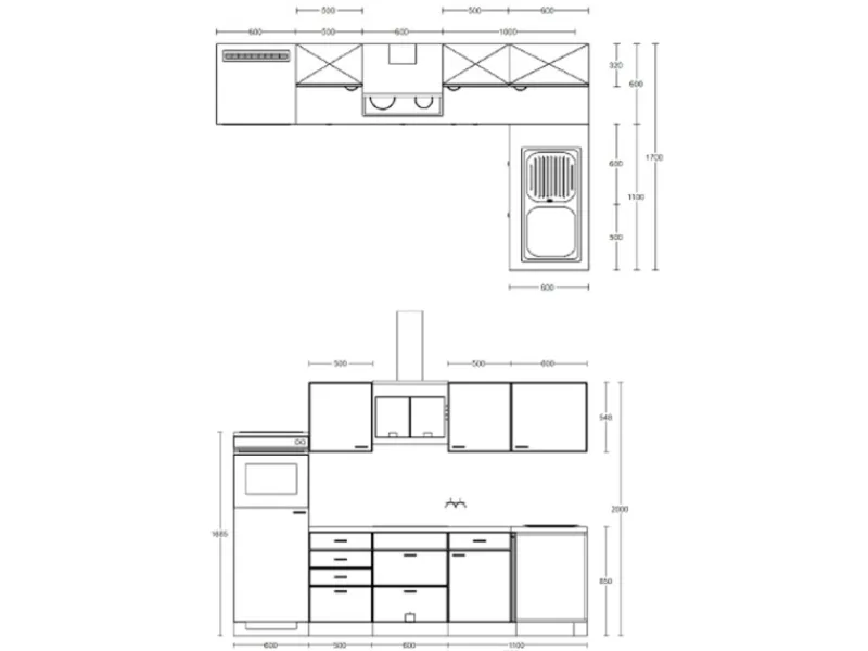 Outlet Flex-Well Exclusiv Winkelküche Cara 280 x 170 cm Schilfgrün matt - Artisan Eiche