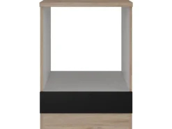 Flex-Well Exclusiv Küchenschränke|Einbauküchen<Flex-Well Küchen-Herdumbauschrank Capri 60 cm Schwarz Matt-Endgrain Oak