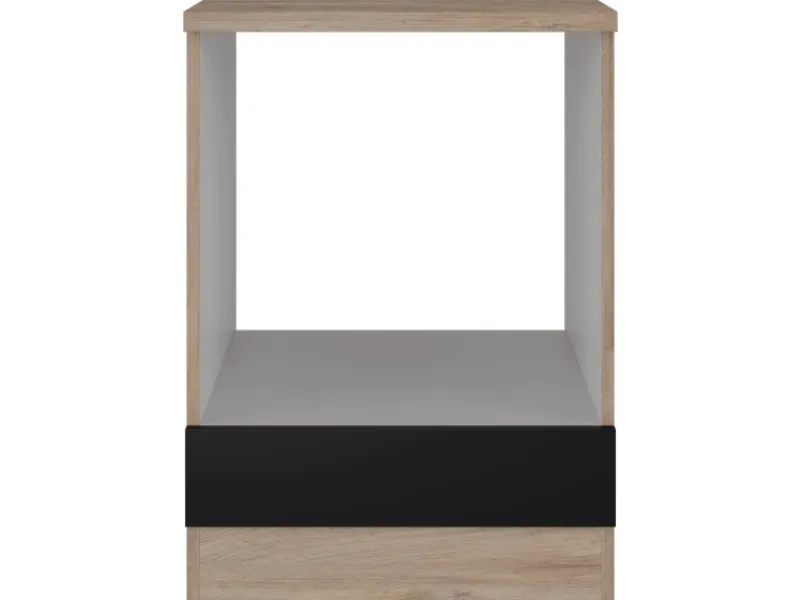 Flex-Well Exclusiv Küchenschränke|Einbauküchen<Flex-Well Küchen-Herdumbauschrank Capri 60 cm Schwarz Matt-Endgrain Oak