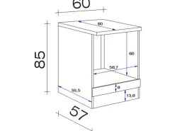 Clearance Flex-Well Classic Flex-Well Küchen-Herdumbauschrank mit Arbeitsplatte Lucca 60 cm