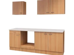 Flex-Well Classic Einbauküchen|Küchenschränke<Flex-Well Küchenzeile 210 cm ohne E-Geräte Nano Buche