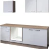 Online Flex-Well Exclusiv Flex-Well Küchenzeile 210 cm ohne E-Geräte Valero Hochglanz Weiß - Sonoma Eiche