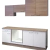 Flex-Well Classic Flex-Well Küchenzeile 210 cm ohne E-Geräte Florida Weiß - Sonoma Eiche< Einbauküchen