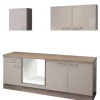 Flex-Well Exclusiv Flex-Well Küchenzeile 210 cm ohne E-Geräte Orlando Kaschmir Glanz - Sonoma Eiche< Einbauküchen|Küchenschränke