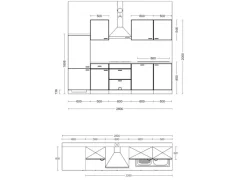 Flex-Well Classic Flex-Well Küchenzeile Florida 280 cm Weiß Matt - Sonoma Eiche< Einbauküchen|Küchenschränke