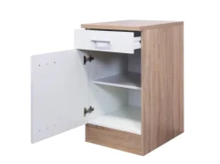 Flex-Well Classic Flex-Well Küchenzeile Florida 280 cm Weiß Matt - Sonoma Eiche< Einbauküchen|Küchenschränke