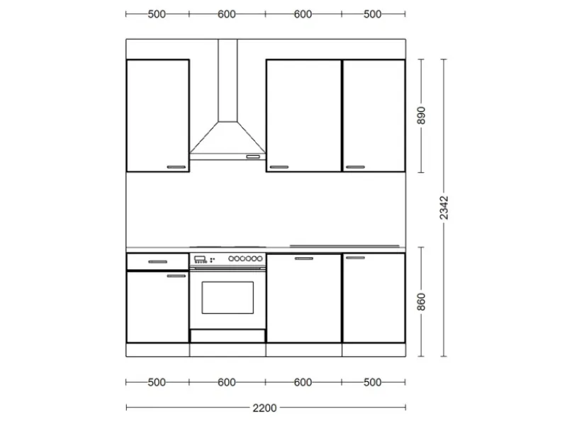 Flex-Well Exclusiv Einbauküchen|Kochfelder<Flex-Well Küchenzeile Joelina 220 cm Weiß