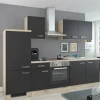 Best Flex-Well Exclusiv Flex-Well Küchenzeile Lara 270 cm Anthrazit San Remo Eiche hell