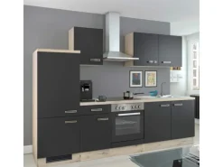 Best Flex-Well Exclusiv Flex-Well Küchenzeile Lara 270 cm Anthrazit San Remo Eiche hell