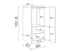 Best Flex-Well Exclusiv Flex-Well Küchenzeile Lara 270 cm Anthrazit San Remo Eiche hell