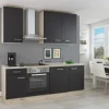 Flex-Well Exclusiv Einbauküchen|Küchenschränke<Flex-Well Küchenzeile Lara 220 cm Anthrazit-San Remo Eiche hell