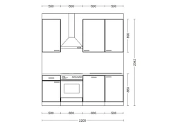 Flex-Well Exclusiv Einbauküchen|Küchenschränke<Flex-Well Küchenzeile Lara 220 cm Anthrazit-San Remo Eiche hell