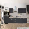 Flex-Well Küchenzeile Lara 280 cm Anthrazit-San Remo Eiche hell