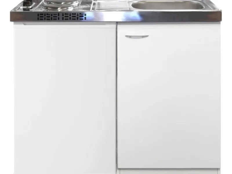 Flex-Well Miniküche Pantry 100 cm Weiß< Single-Küchen|Pantryküchen