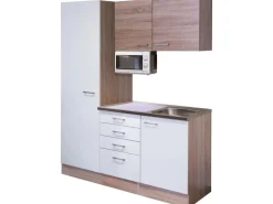 Flex-Well Classic Flex-Well Singleküche 150 cm Florida Weiß-Sonoma Eich< Single-Küchen|Pantryküchen