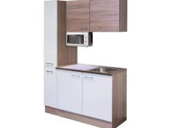 Flex-Well Classic Flex-Well Singleküche 130 cm Florida Weiß-Sonoma Eiche< Single-Küchen|Pantryküchen