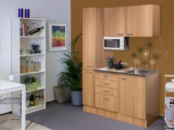 Flex-Well Classic Flex-Well Singleküche 130 cm Nano Buche< Single-Küchen|Miniküchen