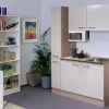 Flex-Well Exclusiv Flex-Well Singleküche 130 cm Orlando Kaschmir Glanz-Sonome Eiche< Single-Küchen|Pantryküchen