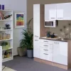 Sale Flex-Well Exclusiv Flex-Well Singleküche 130 cm Valero Hochglanz Weiß-Sonoma Eiche