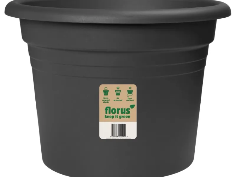 New Florus Pflanztopf Mediterran Cilindro Ø 25 cm Anthrazit