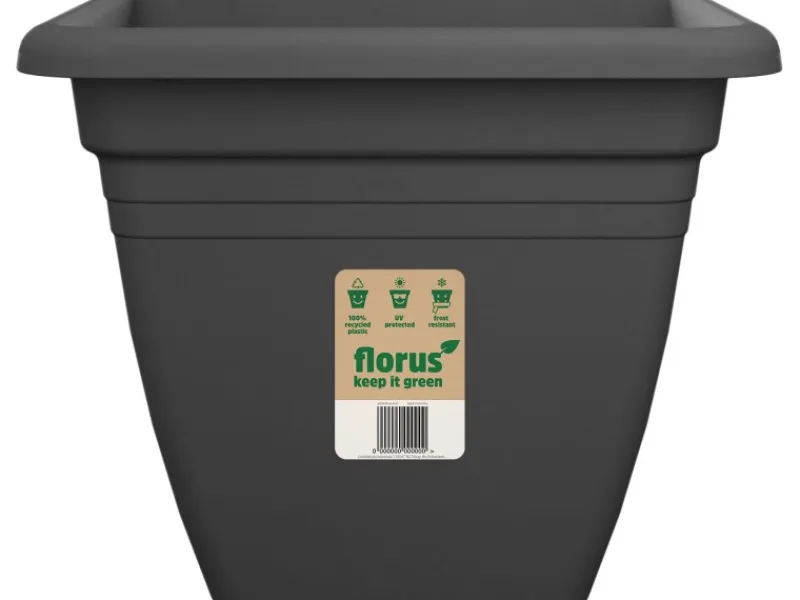 Online Florus Pflanztopf Mediterran Quadro 40 cm x 40 cm x 32 cm Anthrazit